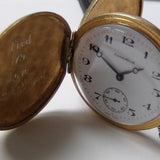 1979 Bulova / Caravelle Men's Gold Swiss Made 17Jwl Remontoir Ancre Hunter Case Pocket Watch