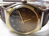 Remington 23 Electra Quartzarama Gold Calendar Watch
