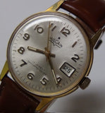 Vulcain Men's Calendar 17Jwl Swiss Made Gold Watch w/ Strap
