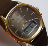 Jules Jurgensen Men's Swiss Made Quartz Digital Chronograph Gold Watch w/ Strap