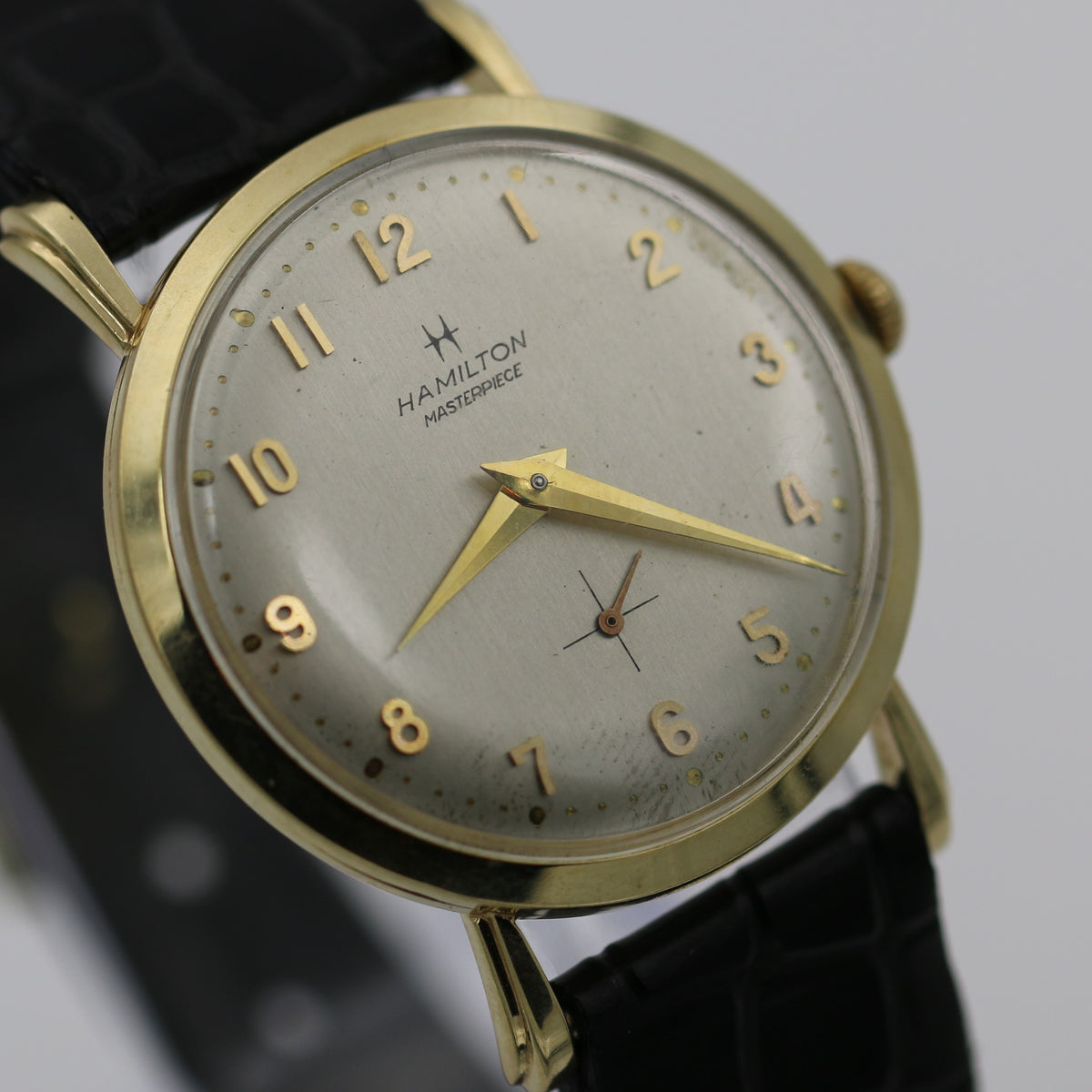 1966 Hamilton Masterpiece Men's Solid 14K Gold 22Jwl Watch