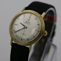 Zodiac Hermetic Men's Solid 14K Gold Swiss Made Unique Bezel Watch