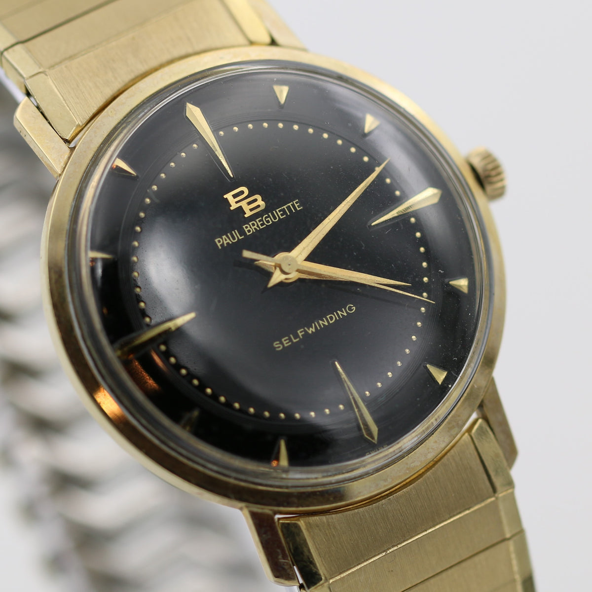 1960s Paul Breguette Men s 10K Gold Automatic Watch w Box