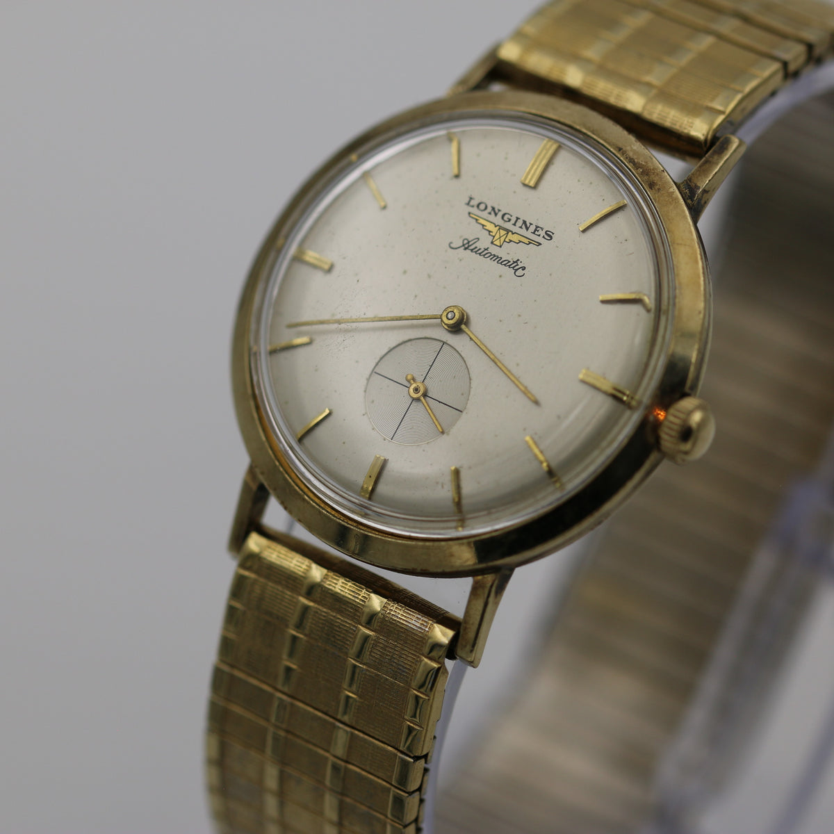 1960s Longines Men s Swiss Made 10K Gold Automatic Watch w Bracelet