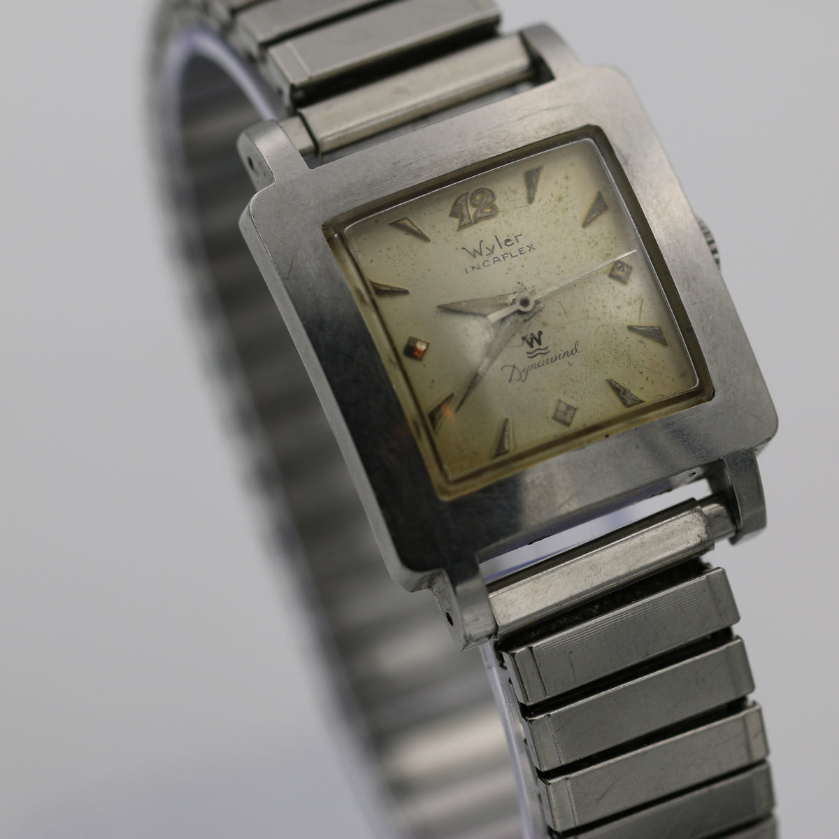 Vintage Wyler Square Dynawind Men\'s Automatic Wristwatch Swiss Stainless Steel Vintage Wyler Clamshell Case Square Mechanical Wristwatch | eBay main image 3