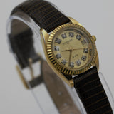 Wittnauer Ladies Swiss Made Gold 11 Diamonds Quartz Calendar Watch w/ Box