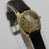 Wittnauer Ladies Swiss Made Gold 11 Diamonds Quartz Calendar Watch w/ Box