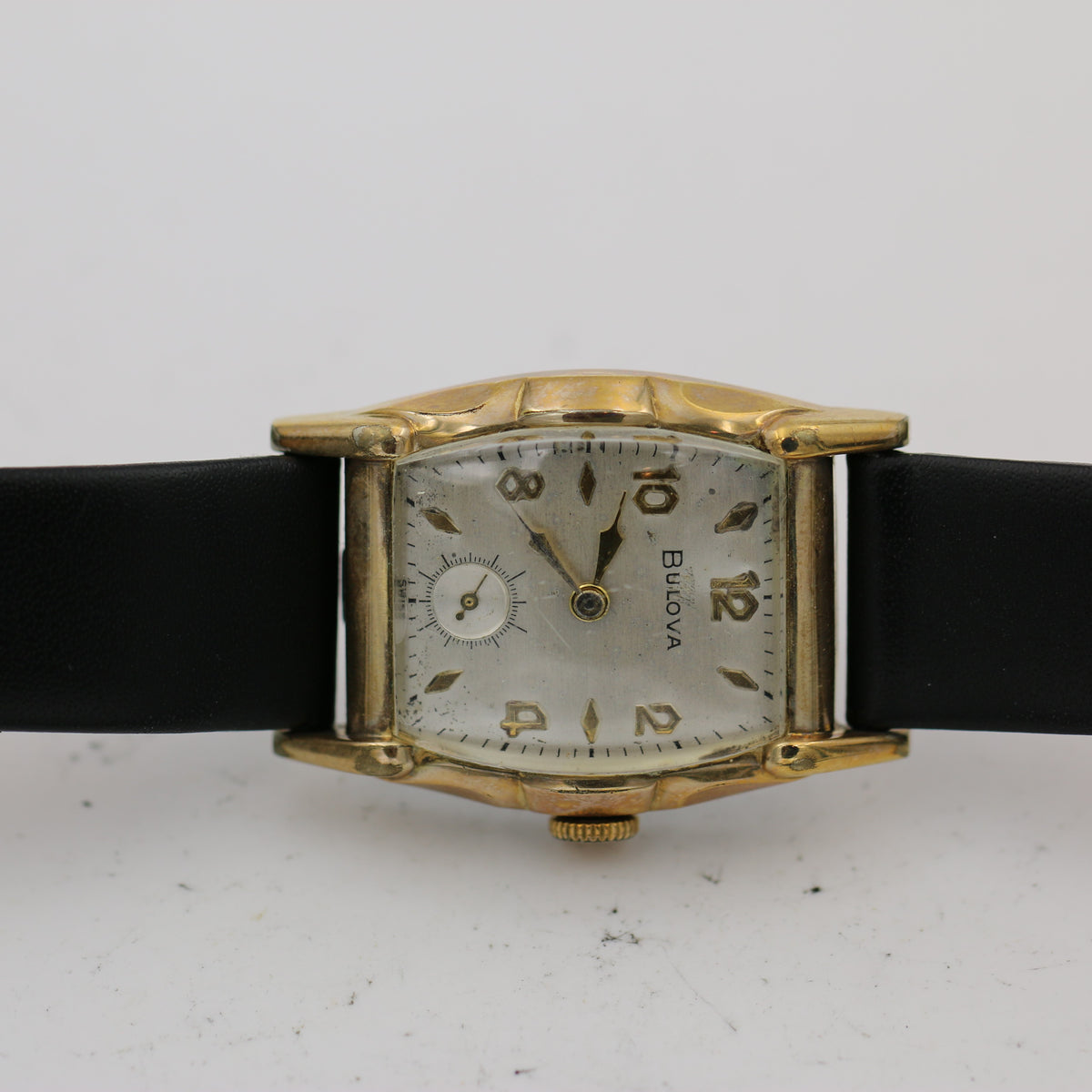 Vintage 10k gold 1952 Bulova watch. Vintage 1952 Bulova Art Deco Men main image 3