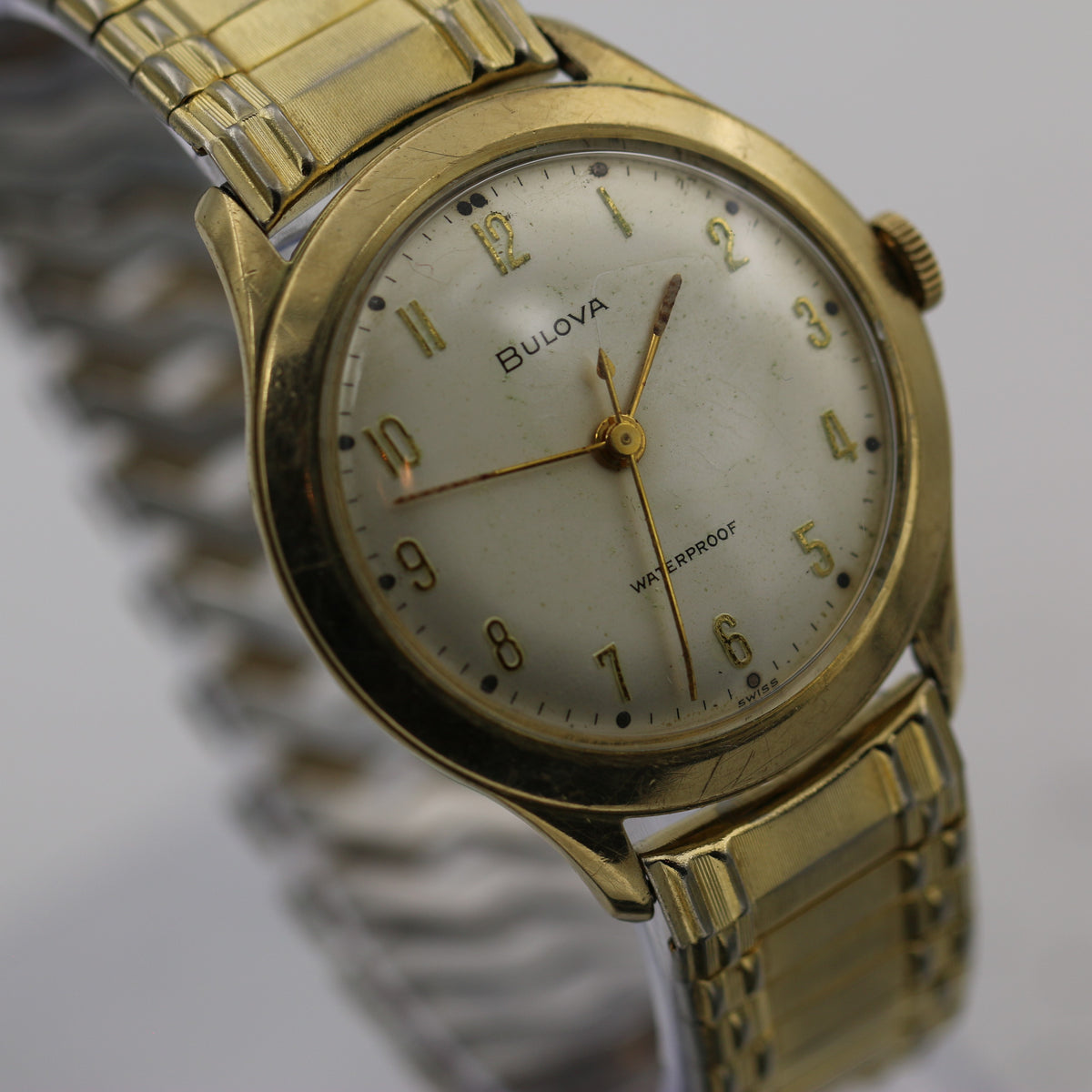 1959 10k RGP Wind-Up Bulova Cocktail Watch with Detailed Band Vintage 1960s Bulova America Girl Ladies Cuff Cocktail Watch  main image 2