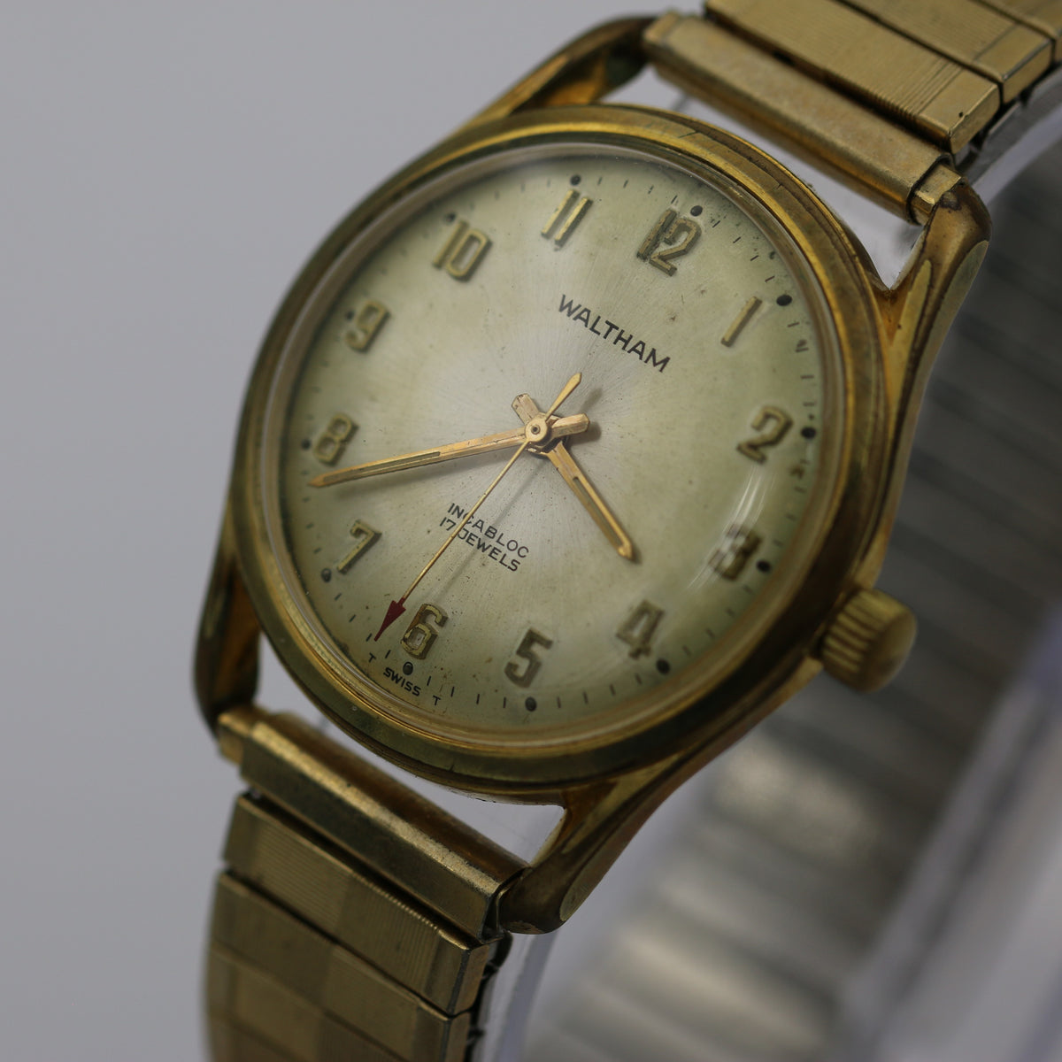Montre Mécanique Vintage Waltham 17 Rubis - Bracelet Extensible - Fabriquée En Suisse - Neuf Sans Emballage