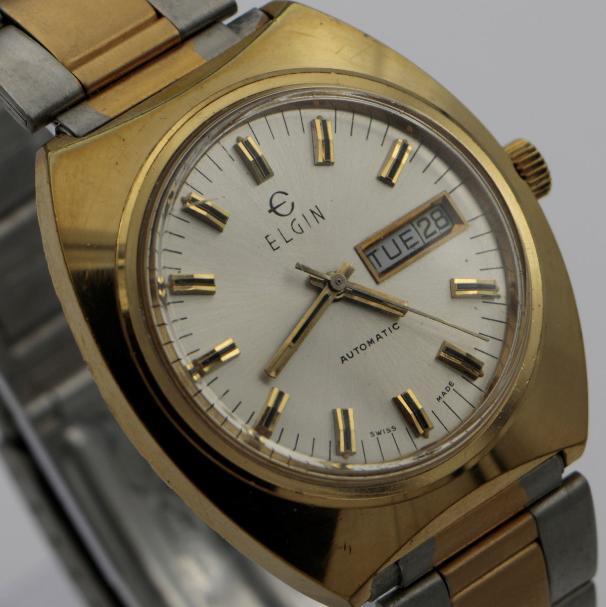 [稼働・精度確認済] ELGIN ヴィンテージ 80s スイスムーブ搭載 腕時計 1960年代 ELGIN スイス製アンティーク機械式時計 - ショップ