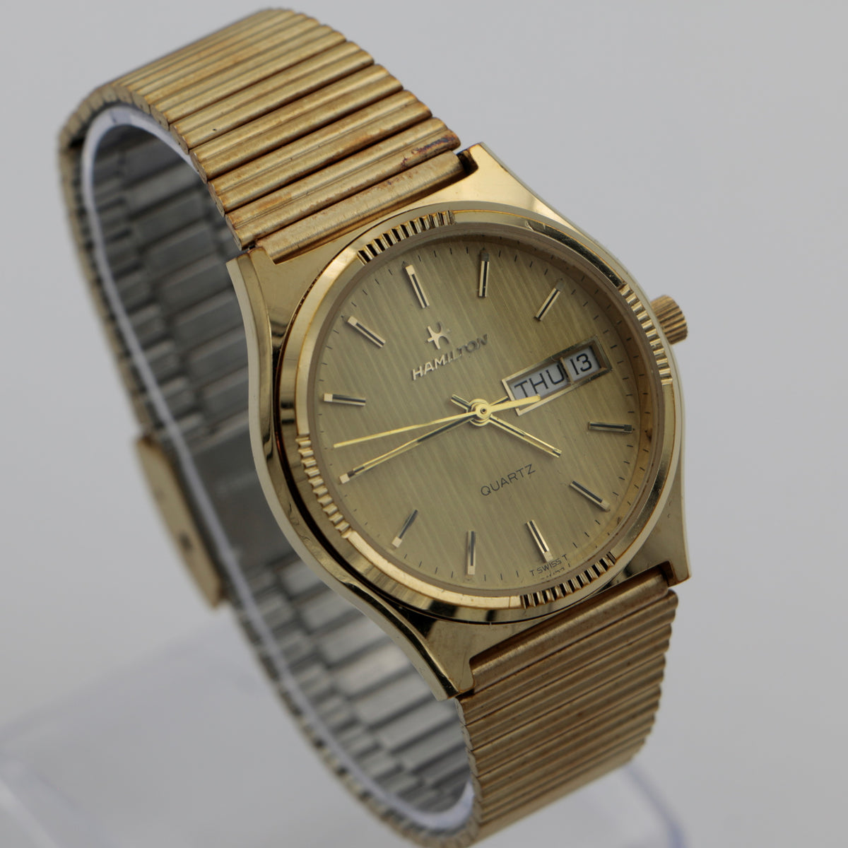 Hamilton quartz watch gold sale