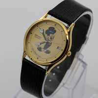 Seiko Mickey Mouse Men's Stardust Gold Calendar Quartz Watch w/ Box
