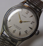 Stuart Men's Swiss Made 17Jwl Automatic Silver Very Clean Dial Watch w/ Bracelet