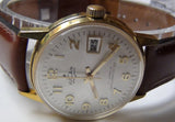 Vulcain Men's Calendar 17Jwl Swiss Made Gold Watch w/ Strap