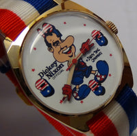 New 1970s Original Dickey Nixon President Gold Watch by Dirty Time Company