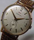 Waltham Men's Swiss Made 17Jwl Gold Fancy Bezel Watch w/ Bracelet