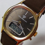 Jules Jurgensen Men's Swiss Made Quartz Digital Chronograph Gold Watch w/ Strap