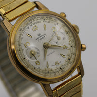 Wakmann Men's Gold 17Jwl Chronograph Telemeter See-Tru Back Case Watch