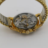Wakmann Men's Gold 17Jwl Chronograph Telemeter See-Tru Back Case Watch