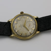 1950s Omega Men's 17 Jwl Automatic Bumper 14K Gold Swiss Made Watch