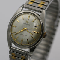 1960s Paul Breguette Men's Swiss Automatic 25Jwl Thin Silver Watch w/ Bracelet