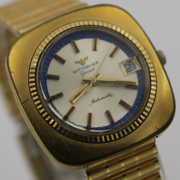 1960s Wittnauer Men's Automatic 17Jewels Gold Calendar Watch