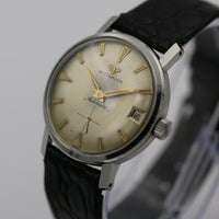 1950s Wittnauer Men's Automatic 17Jewels Calendar Swiss Made Silver Watch w/ Strap