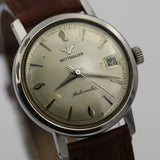 1950s Wittnauer Men's Automatic Silver Swiss Made Watch w/ Leather Strap
