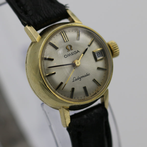 Omega Ladies Ladymatic 14K Gold Filled Swiss Made Calendar Watch w/ Strap