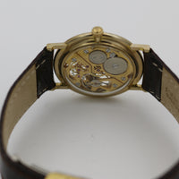 Wittnauer Mens 10K Gold Fully Skeletonized Swiss 17Jwl Watch w/ New Lizard Strap