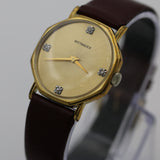 Wittnauer Men's Gold Diamonds Octagon Swiss 17Jwl Watch
