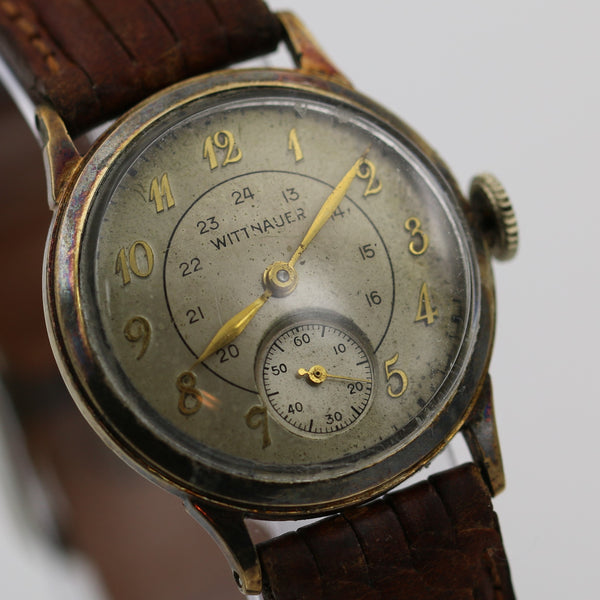 1930s Wittnauer Mens Swiss Made Gold Military Watch