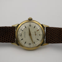 1950s Wittnauer Revue Mens Swiss Made 10K Gold Gorgeous Sunburst Dial Watch