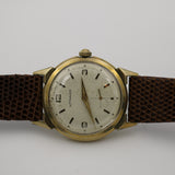 1950s Wittnauer Revue Mens Swiss Made 10K Gold Gorgeous Sunburst Dial Watch