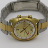 1960s Wittnauer Mens Swiss Made Alarm Calendar Gold Gorgeous Dial Watch