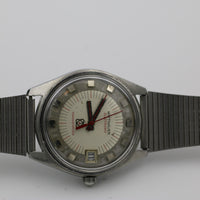 Wittnauer Men's Electronic Transistorized Swiss Made Calendar Silver Watch w/ Bracelet