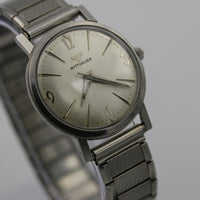 1950s Wittnauer Men's Silver Swiss Made Watch w/ Silver Bracelet