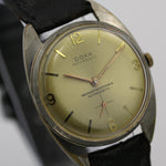 Doxa Men's Silver Swiss Made Anti-Magnetic Watch w/ Lizard Strap