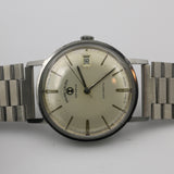 Favre-Leuba Men's Silver Daymatic Automatic 21Jwl Swiss Made Watch w/ Bracelet
