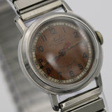 1930s Mido Swiss Made Super-Automatic Multifort Extra Copper Dial Silver Watch w/ Bracelet