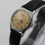 1930s Mido Men's Swiss Made Automatic Powerwind Sunburst Dial Silver Watch w/ Strap