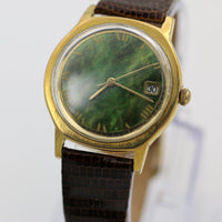 Zodiac Guardsman Men's Gold Automatic Swiss Made Unique Jade Dial Watch