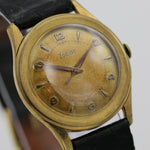 Zodiac Men's Gold Swiss Made Unique Dial Watch w/ Hirsch Strap