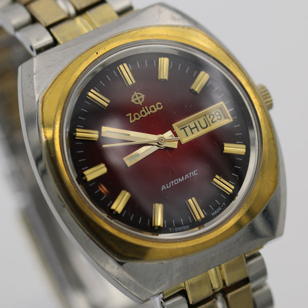 Zodiac Men's Automatic  17Jwl Swiss Made Gold Calendar Watch w/ Bracelet