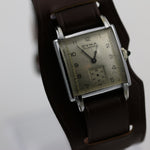 1940s Cyma / Tavannes Men's Swiss Made Silver Watch w/ Strap
