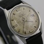 Cyma Navystar Men's 17Jwl Swiss Made Silver Calendar Watch w/ Swiss Made Strap