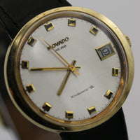 1960s Movado Kingmatic "S" HS360 Men's Swiss Made Gold Large Calendar Watch w/ Strap