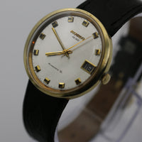 1960s Movado Kingmatic "S" HS360 Men's Swiss Made Gold Large Calendar Watch w/ Strap