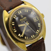 Nivada Grenchen Orbitron Mens Swiss Gold Automatic Calendar High Frequency Watch